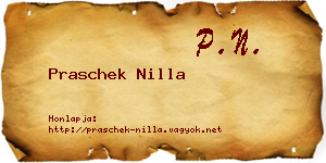 Praschek Nilla névjegykártya